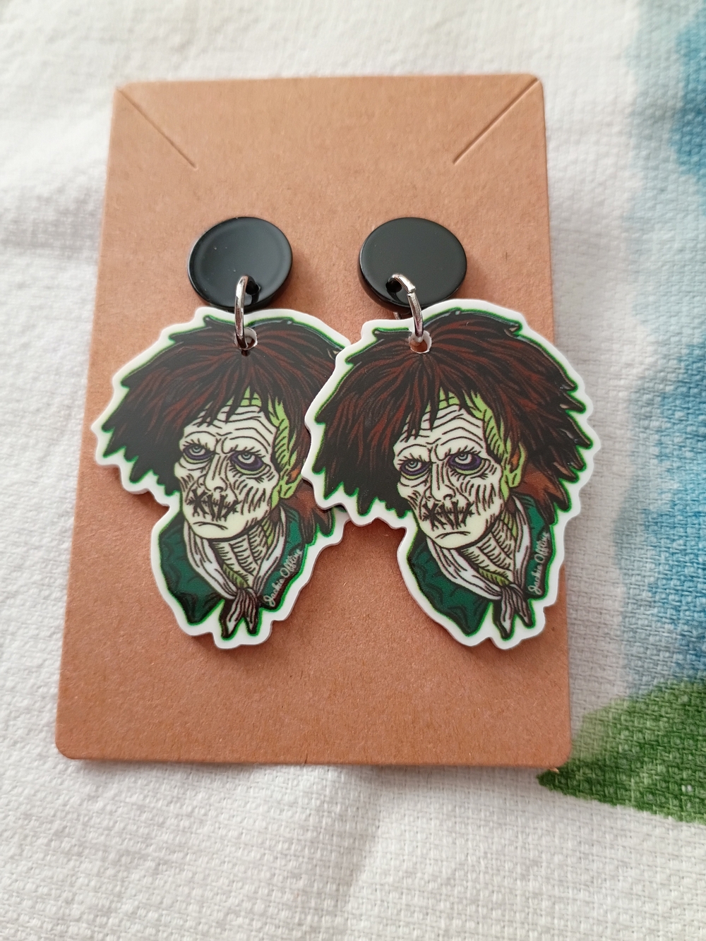 Hocus Pocus Billy Butcherson Acrylic Dangle Earrings.